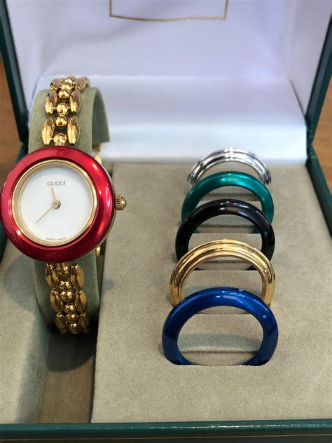 bezel watch gucci|Gucci watch with changeable bezels.